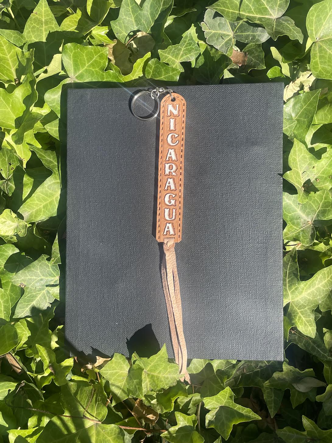 Central America Cowhide Keychain - Handmade