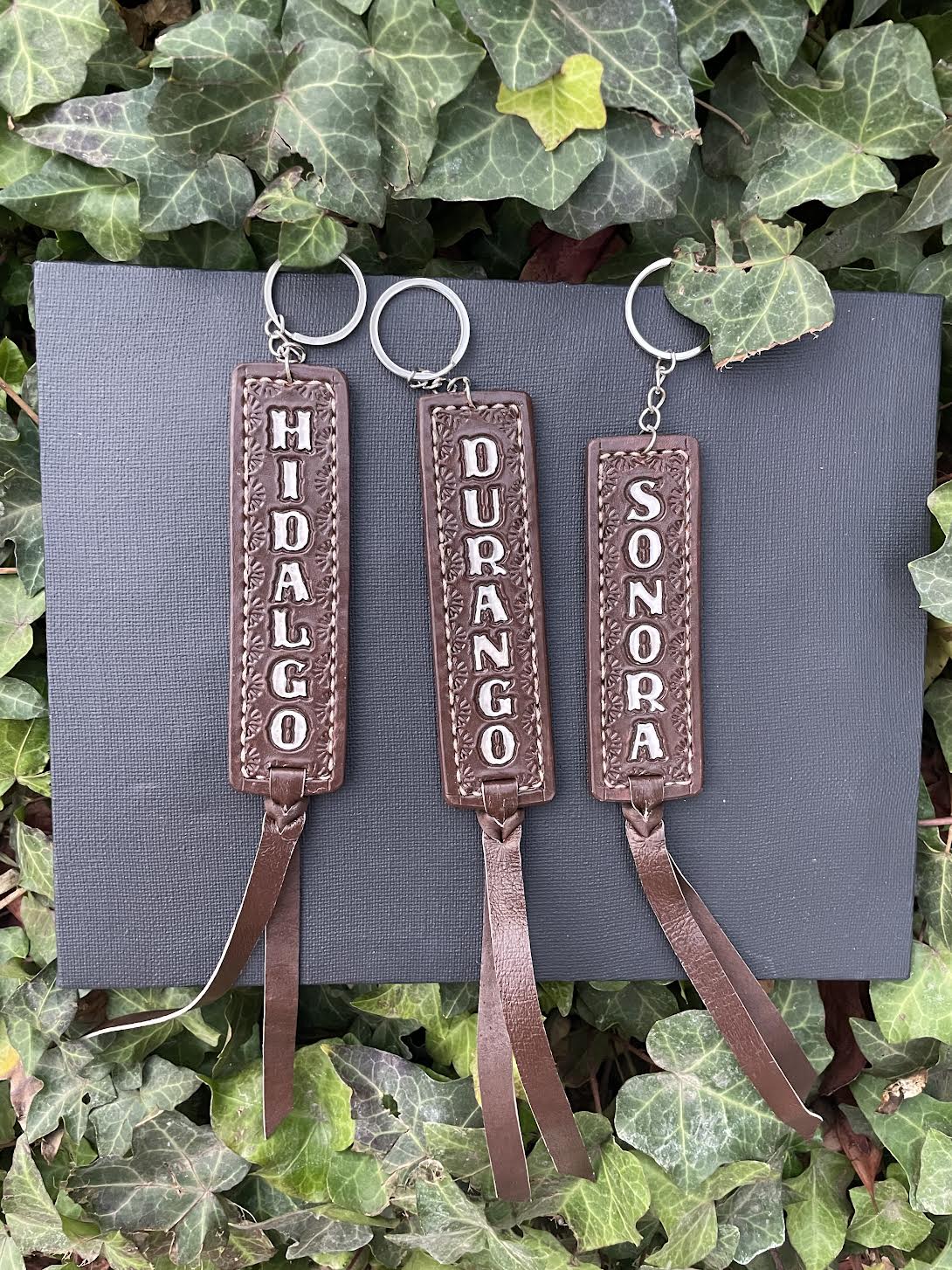 Brown Mexican State Cowhide Keychain -Handmade