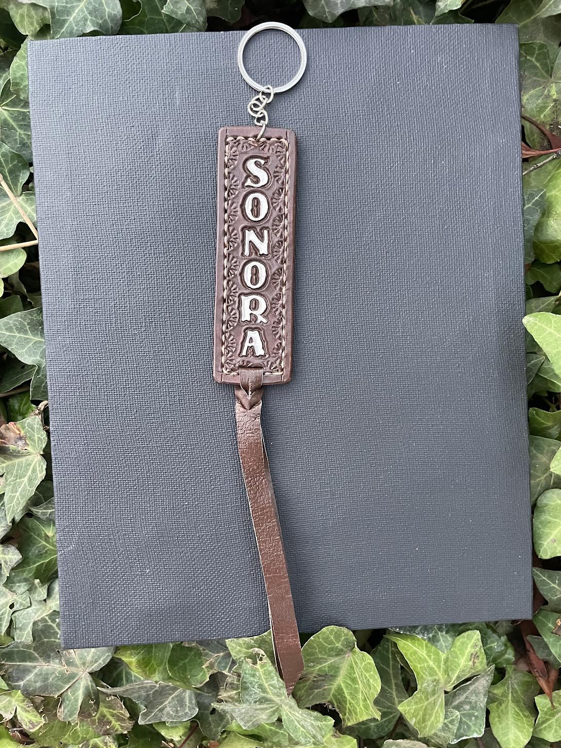 Brown Mexican State Cowhide Keychain -Handmade