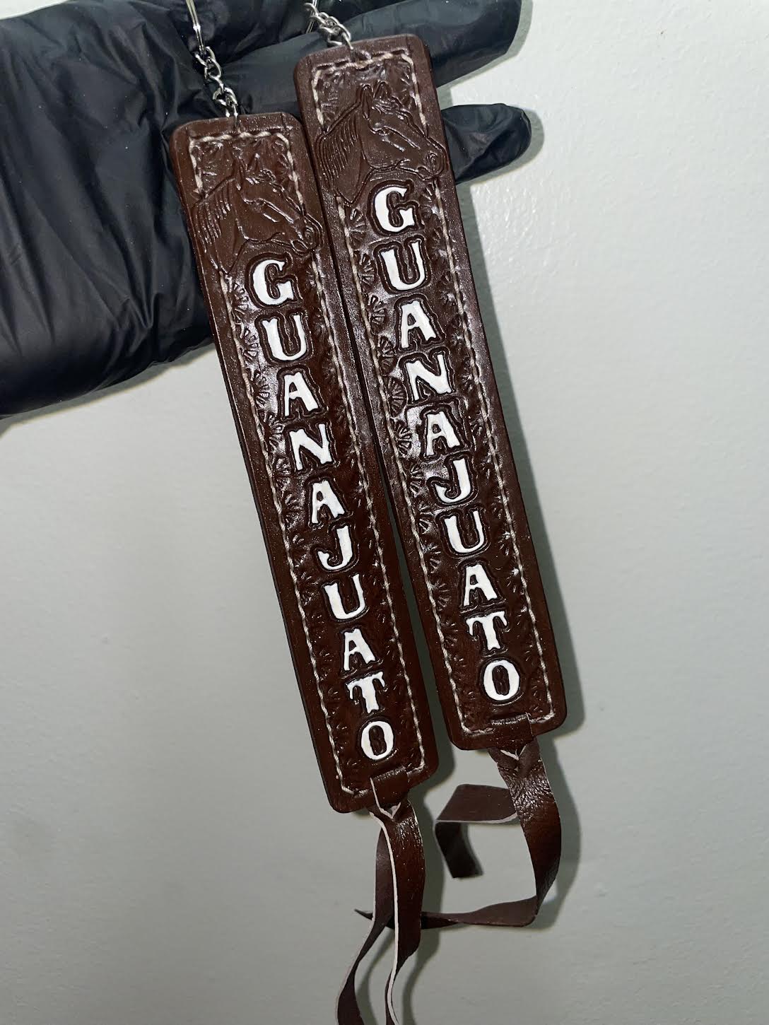 Horse Brown Mexican State Cowhide Keychain - Handmade