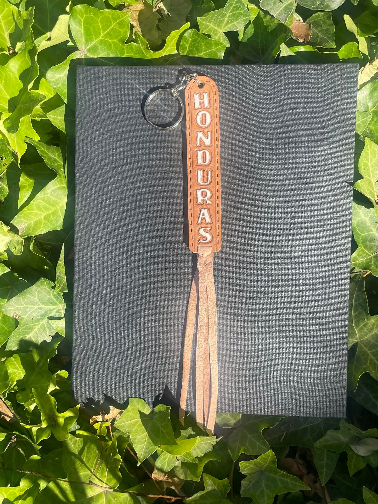 Central America Cowhide Keychain - Handmade