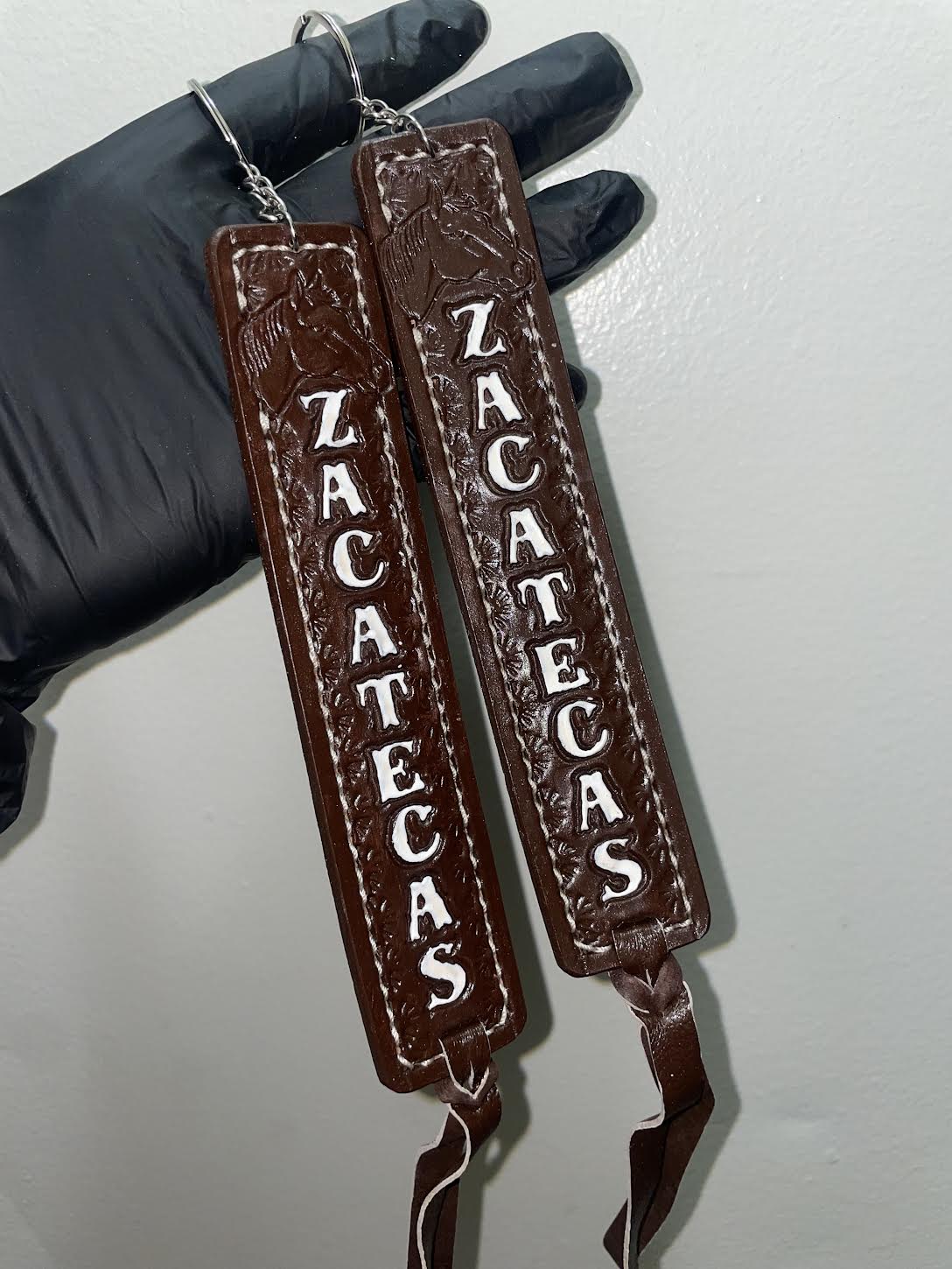 Horse Brown Mexican State Cowhide Keychain - Handmade