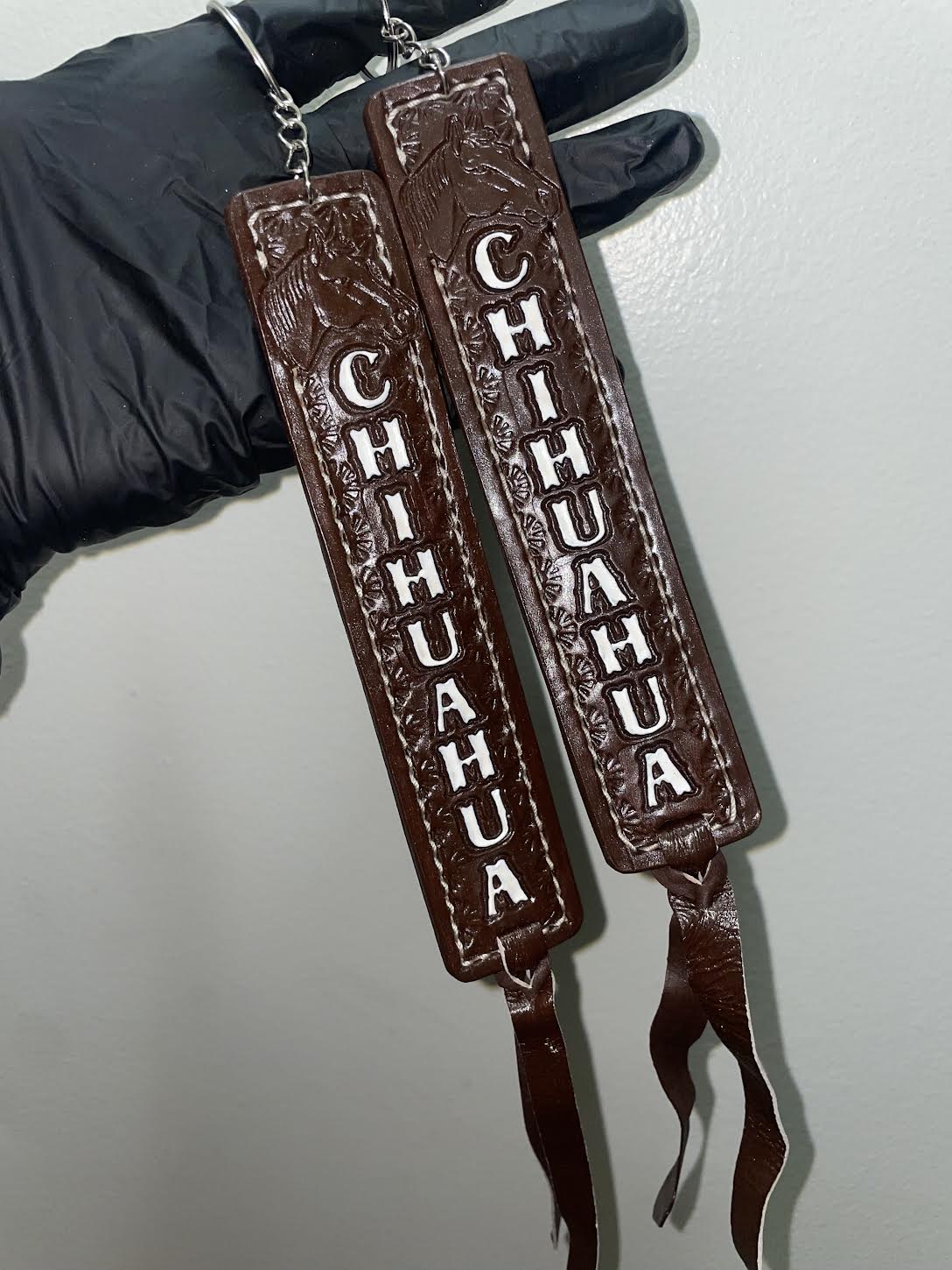 Horse Brown Mexican State Cowhide Keychain - Handmade