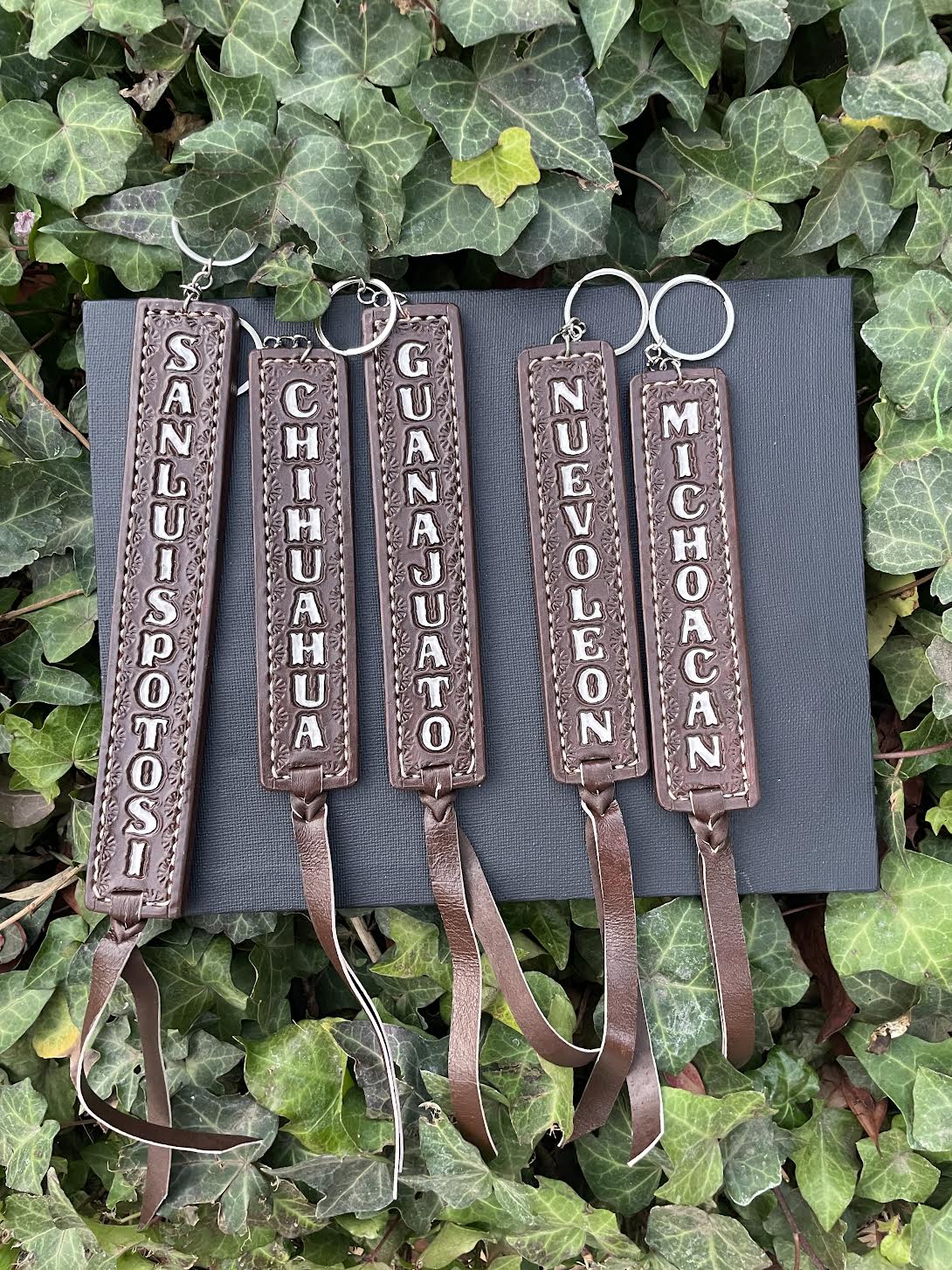 Brown Mexican State Cowhide Keychain -Handmade