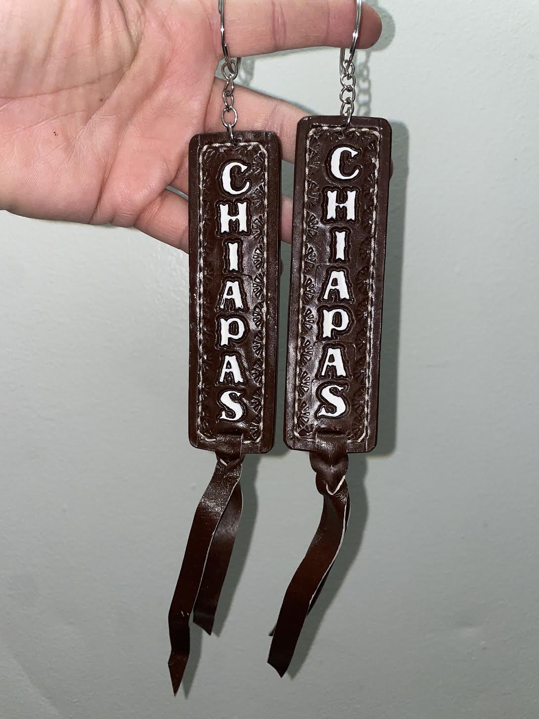 Brown Mexican State Cowhide Keychain -Handmade