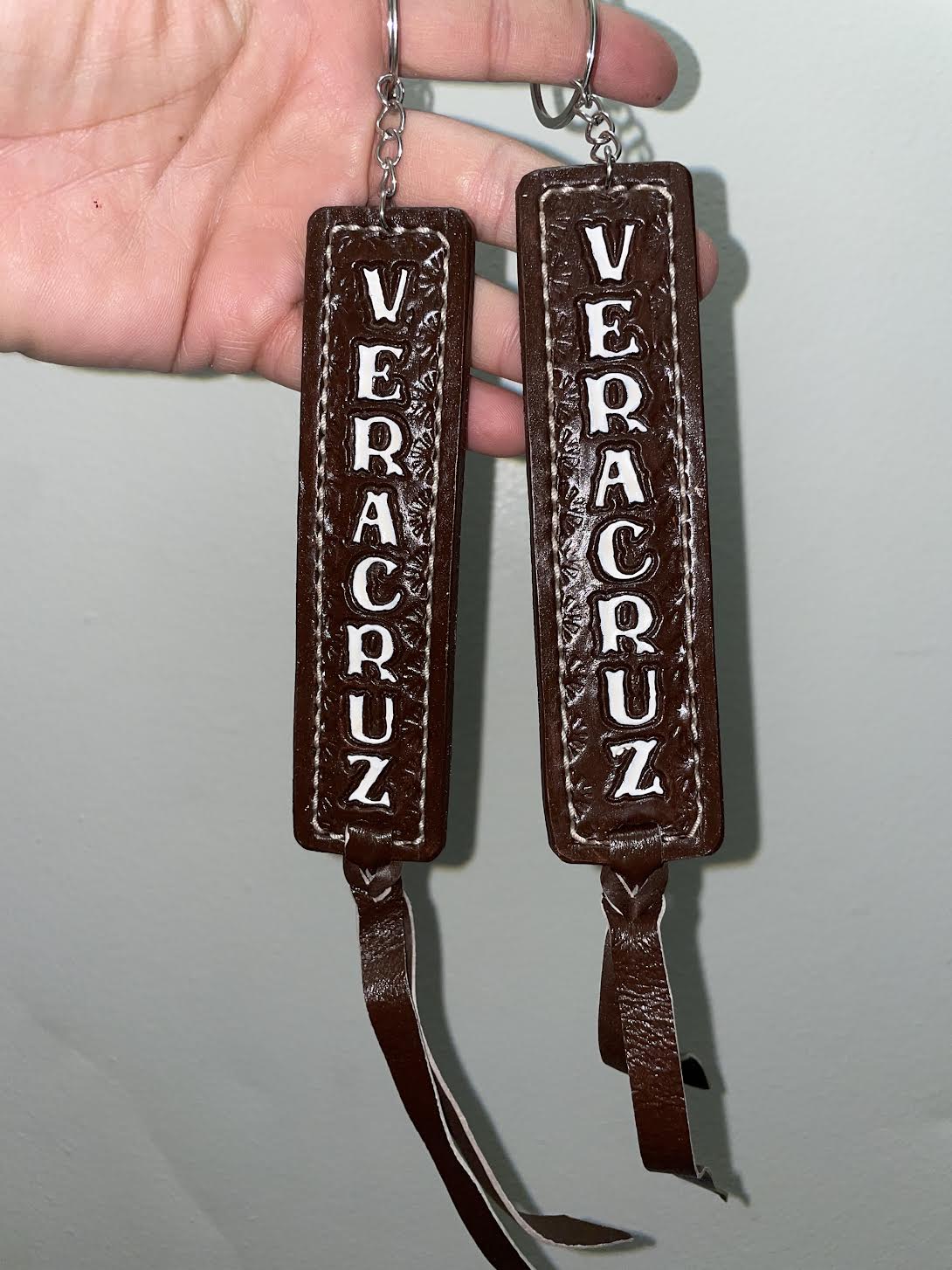 Brown Mexican State Cowhide Keychain -Handmade