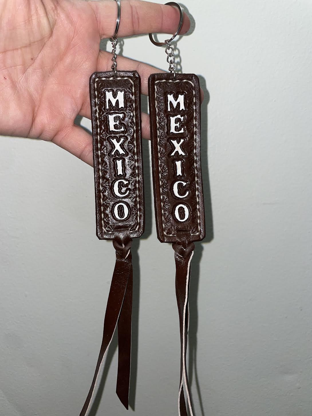 Brown Mexican State Cowhide Keychain -Handmade