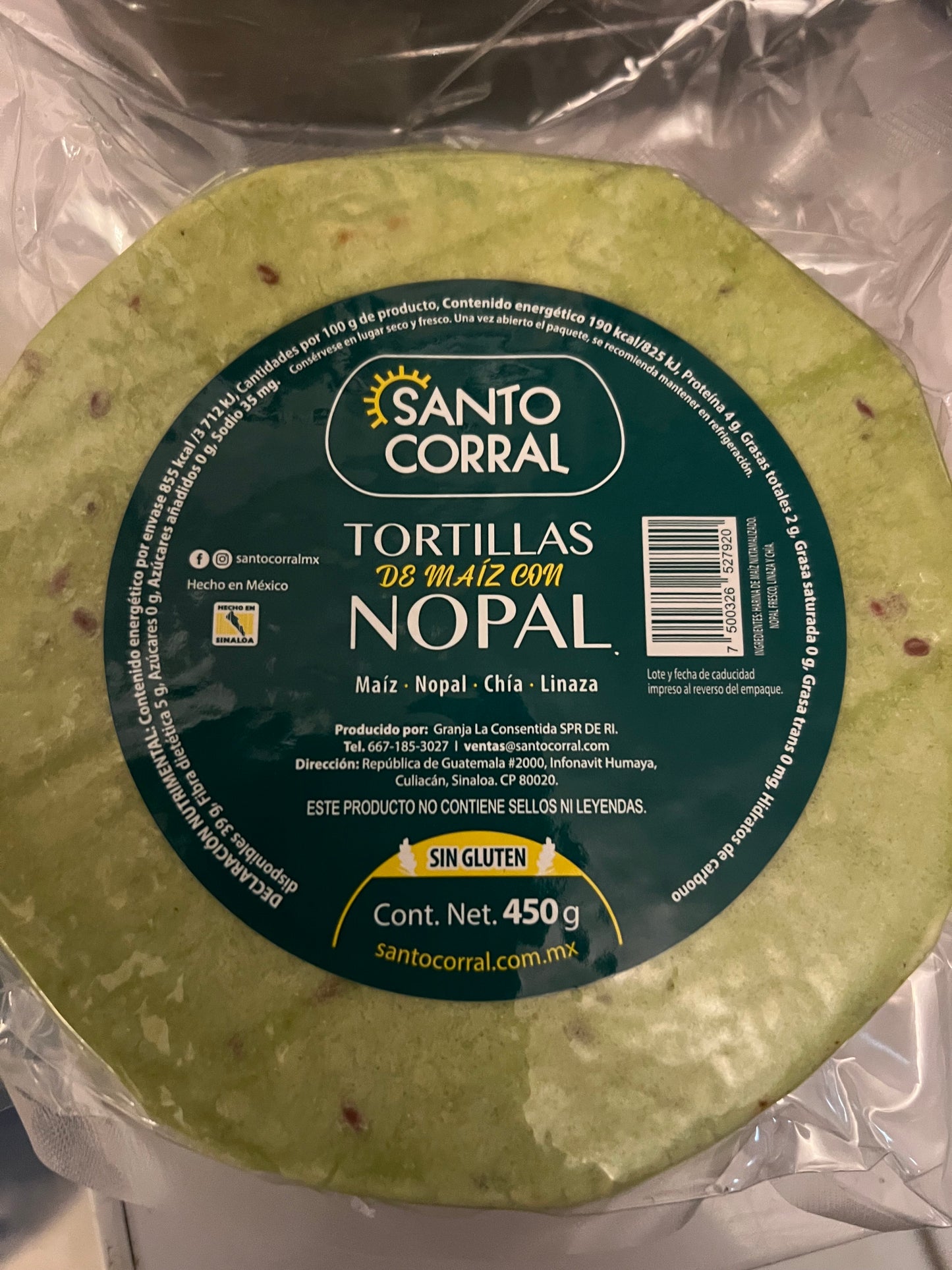 Tortillas de Maiz con nopal