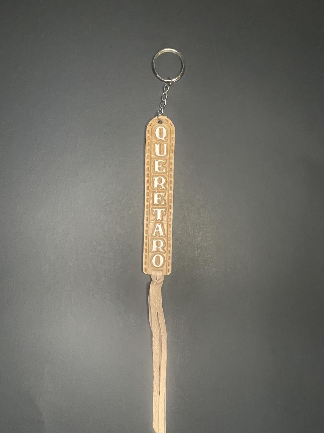Cowhide Keychain Mexican State - Handmade