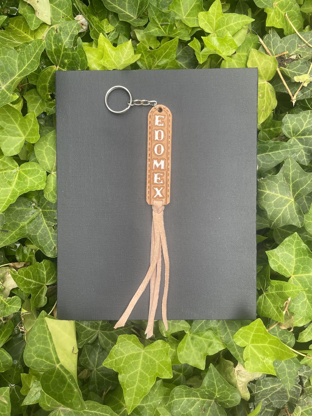 Cowhide Keychain Mexican State - Handmade