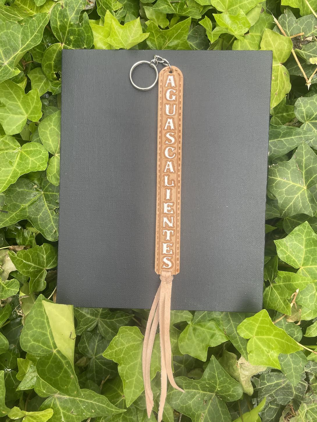 Cowhide Keychain Mexican State - Handmade