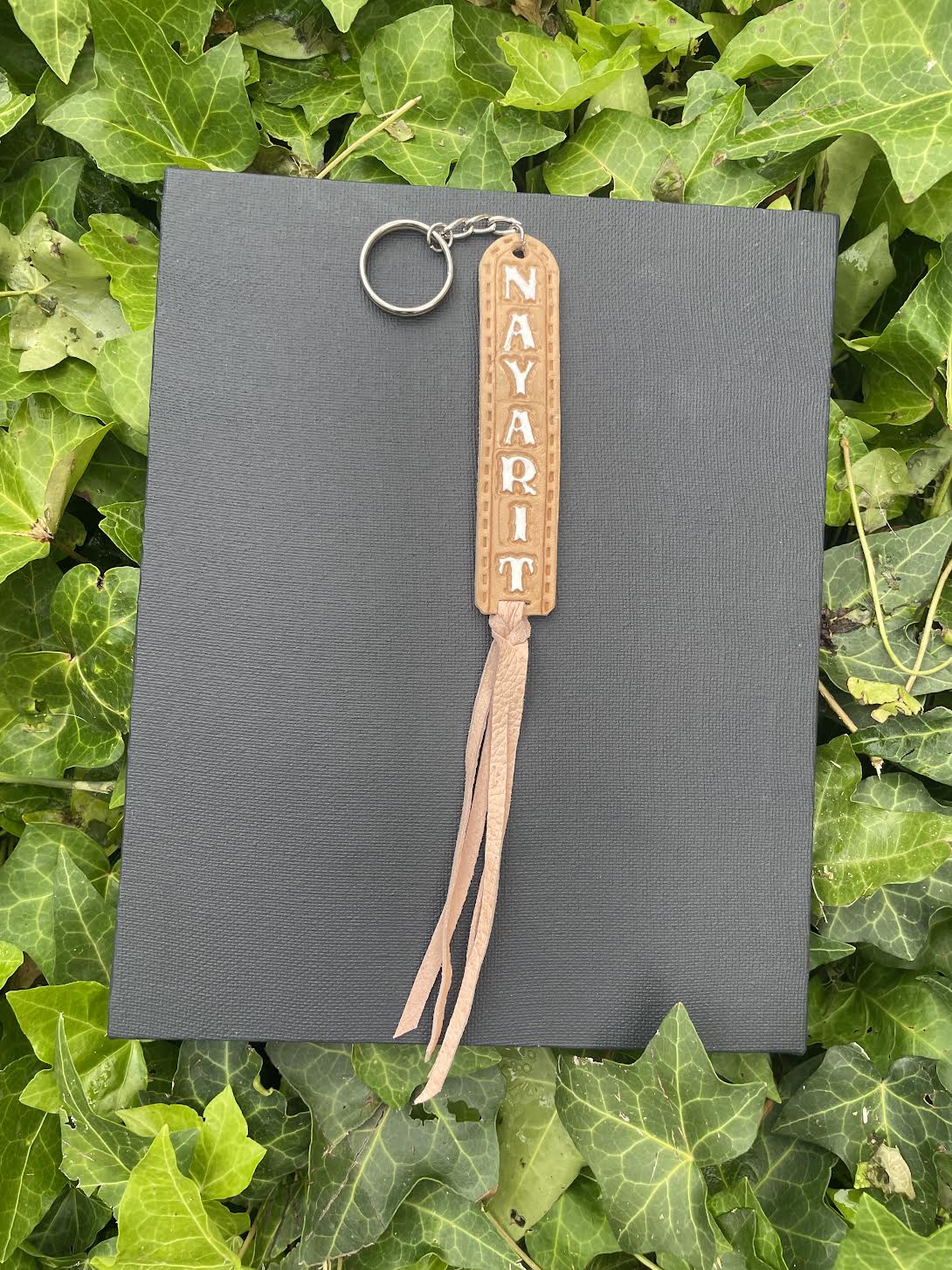 Cowhide Keychain Mexican State - Handmade