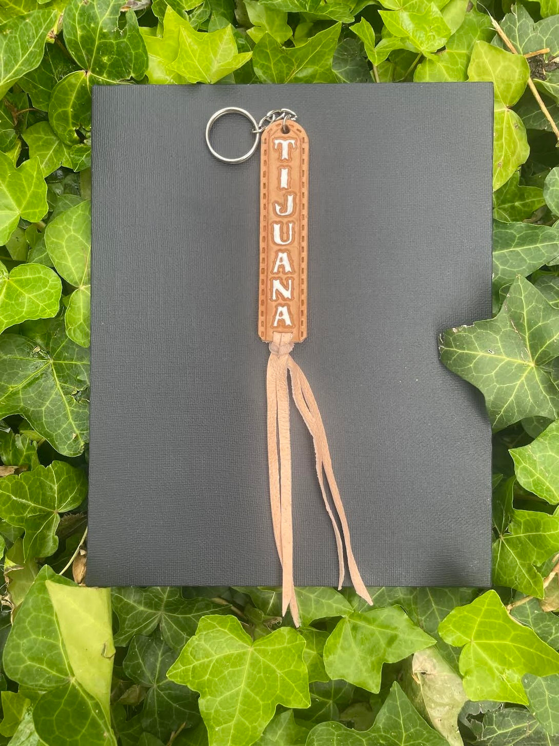 Cowhide Keychain Mexican State - Handmade
