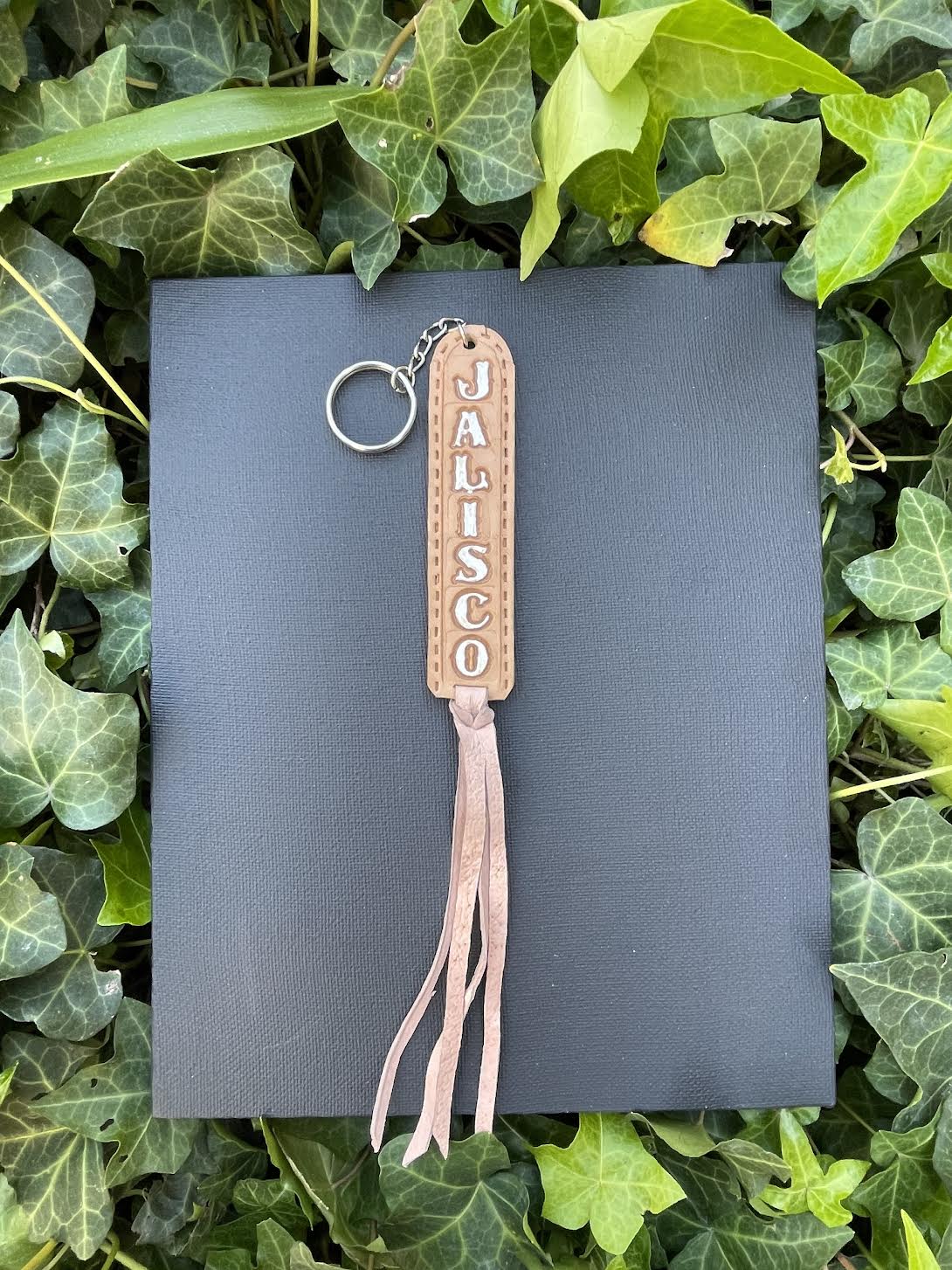 Cowhide Keychain Mexican State - Handmade