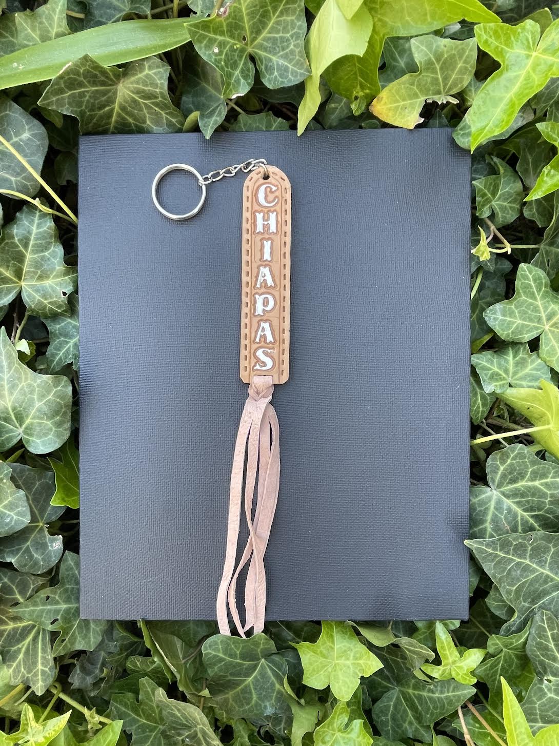 Cowhide Keychain Mexican State - Handmade