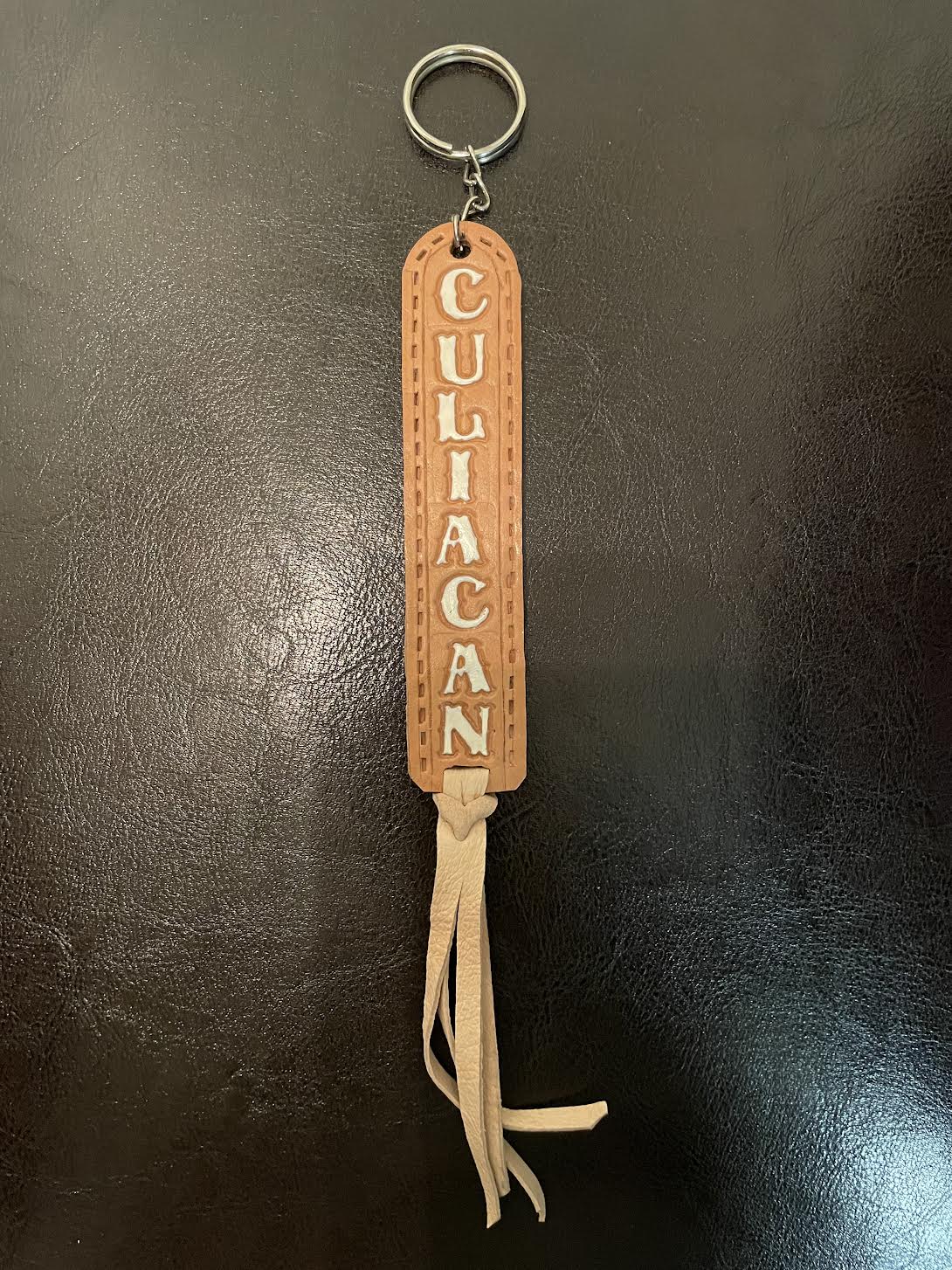 Cowhide Keychain Mexican State - Handmade
