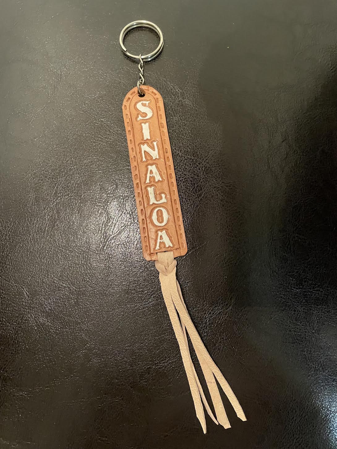 Cowhide Keychain Mexican State - Handmade
