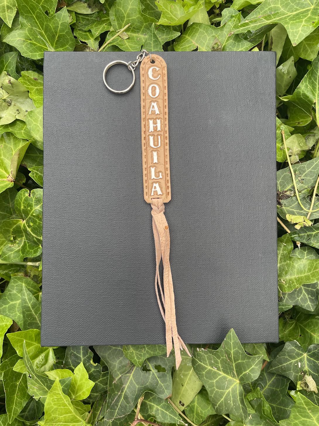 Cowhide Keychain Mexican State - Handmade