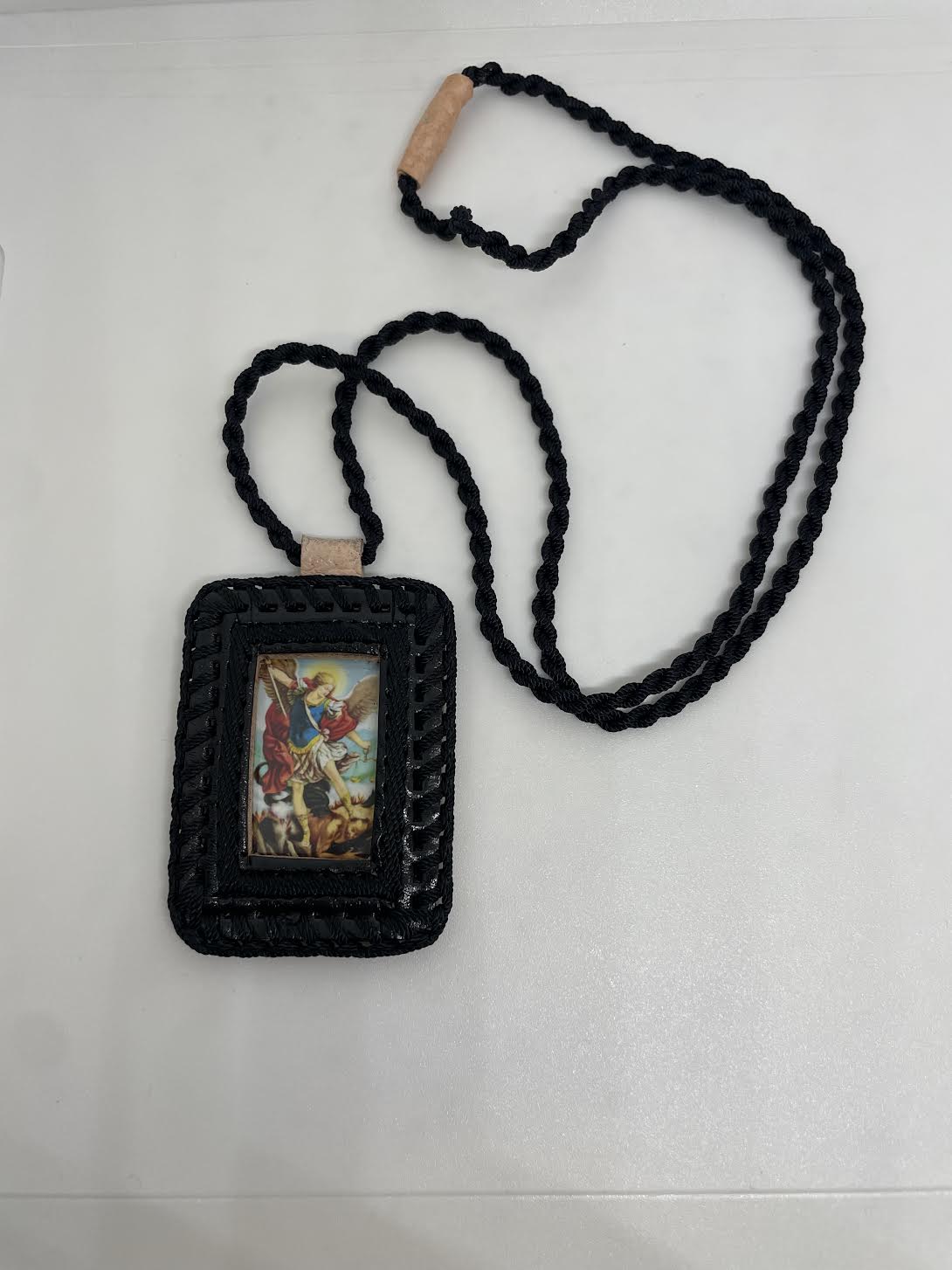 Escapulario de San Miguel Arcangel leather scapular religious 