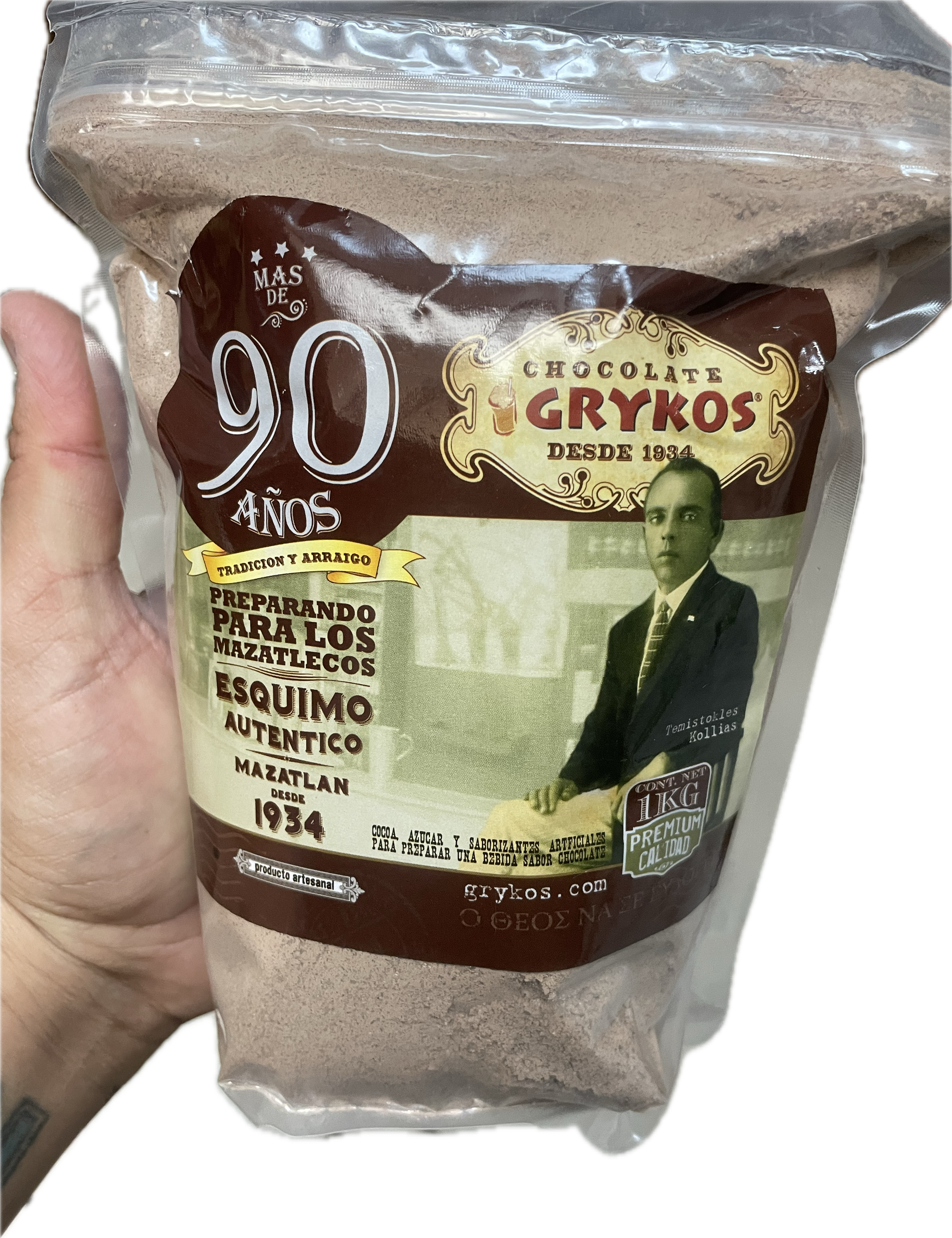 Grykos Chocomilk Esquimo authentic chocolate drink mix from Mazatlan Sinaloa 1kg 2lb traditional Mexican chocolate powder
