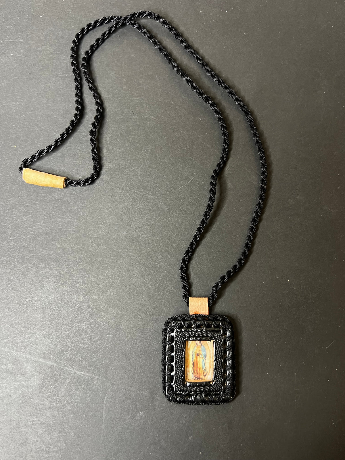 Youth Leather Scapular Necklace – Religious Devotional Jewelry