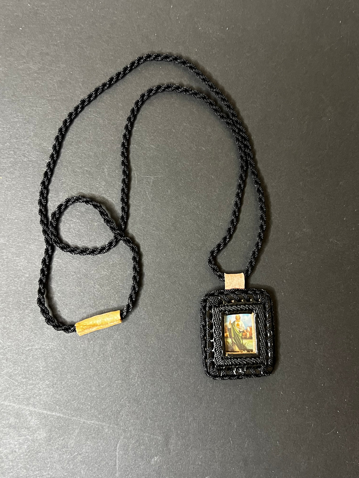 Youth Leather Scapular Necklace – Religious Devotional Jewelry