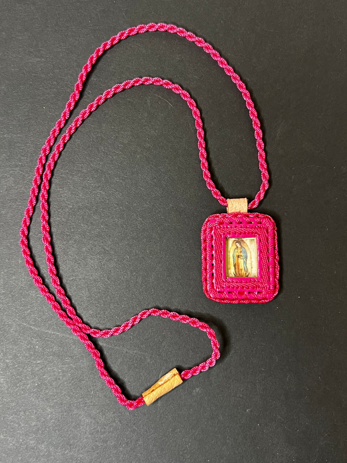 Youth Leather Scapular Necklace – Religious Devotional Jewelry