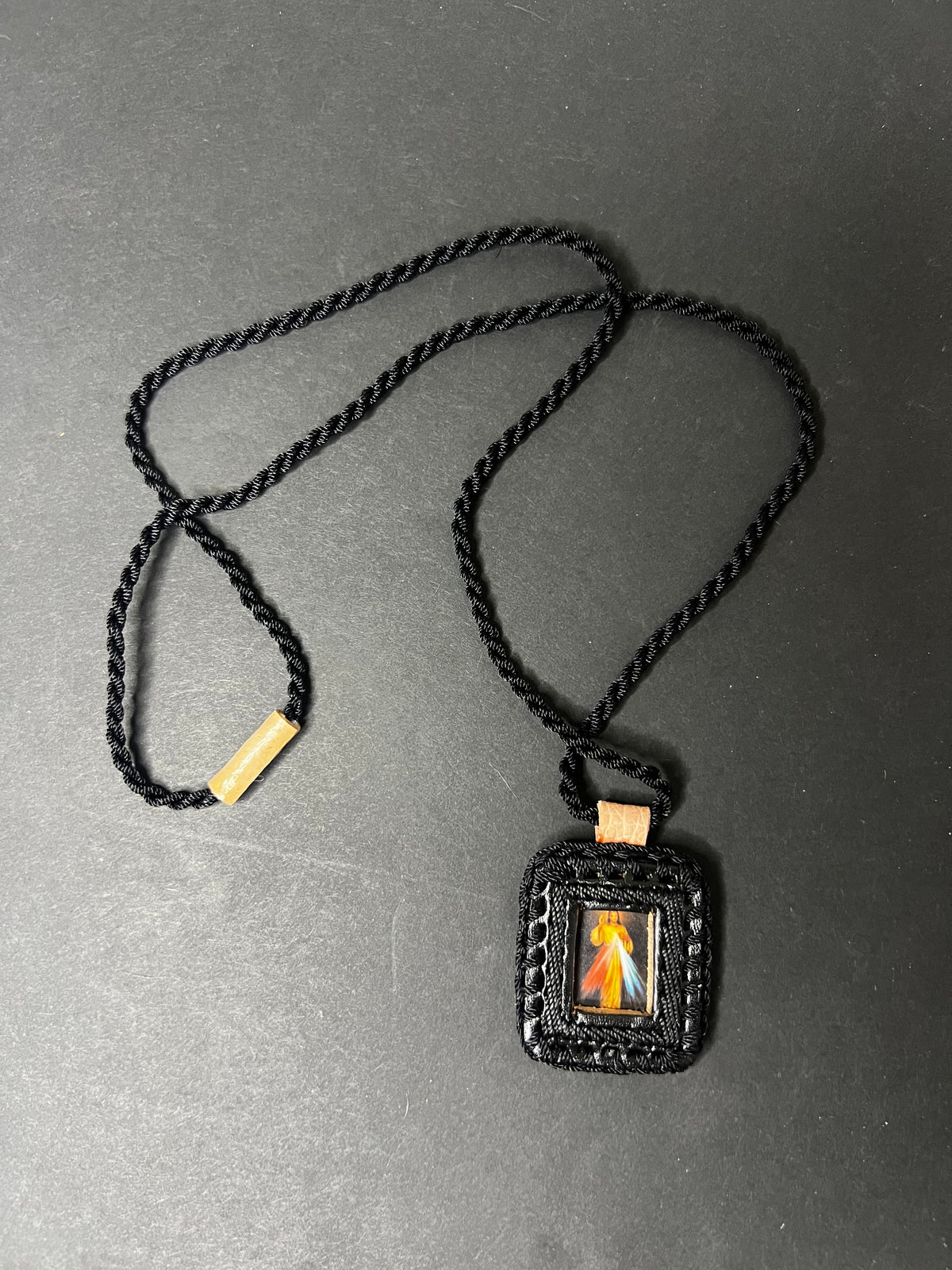 Youth Leather Scapular Necklace – Religious Devotional Jewelry