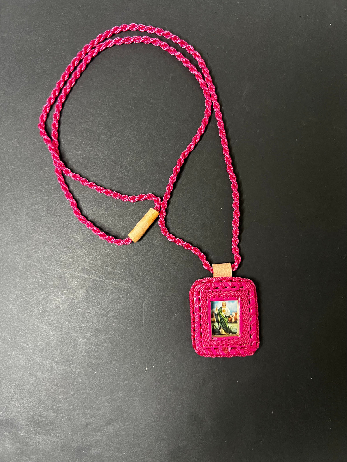 Youth Leather Scapular Necklace – Religious Devotional Jewelry