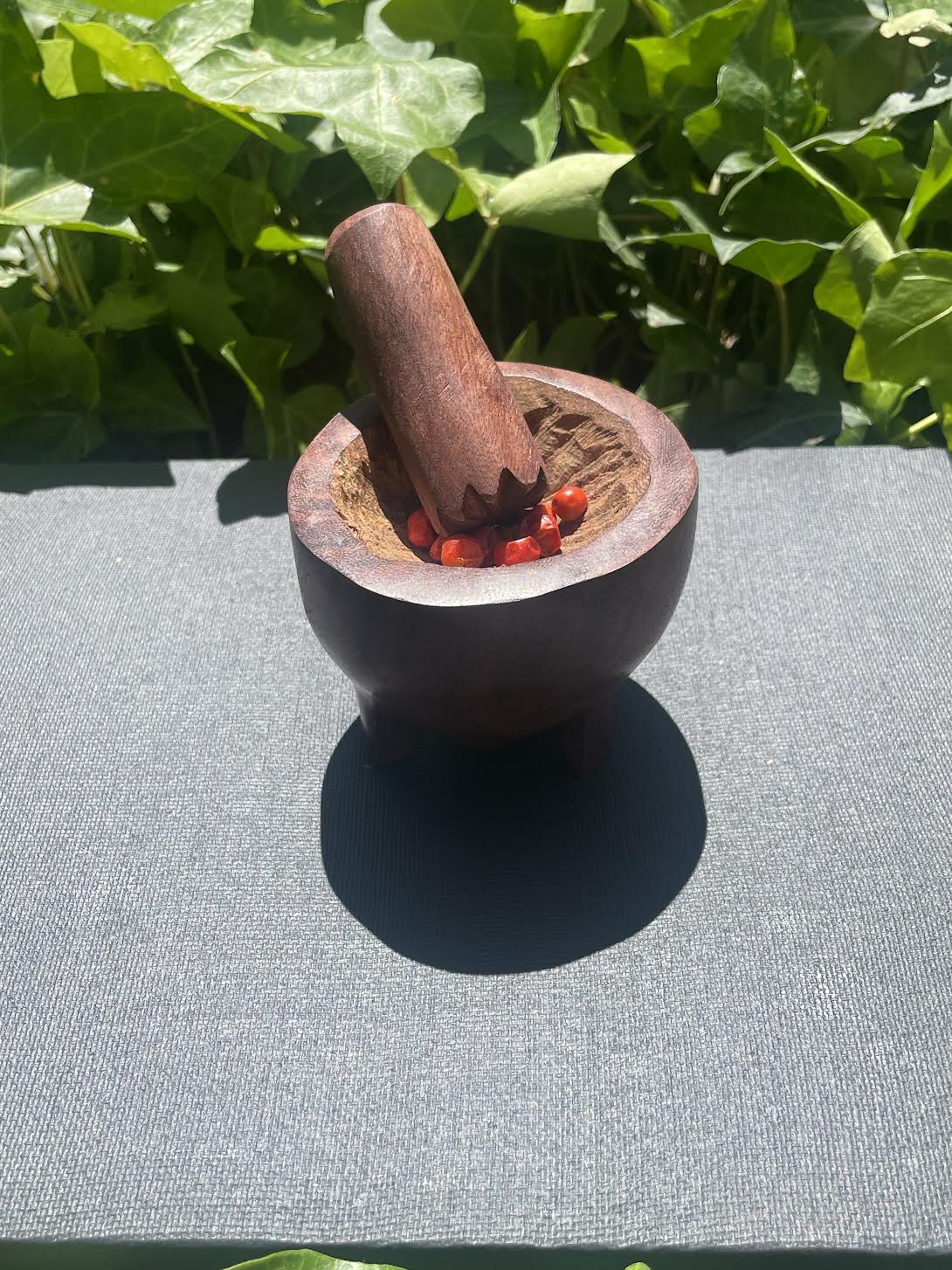 Molcajete shaped peppermill