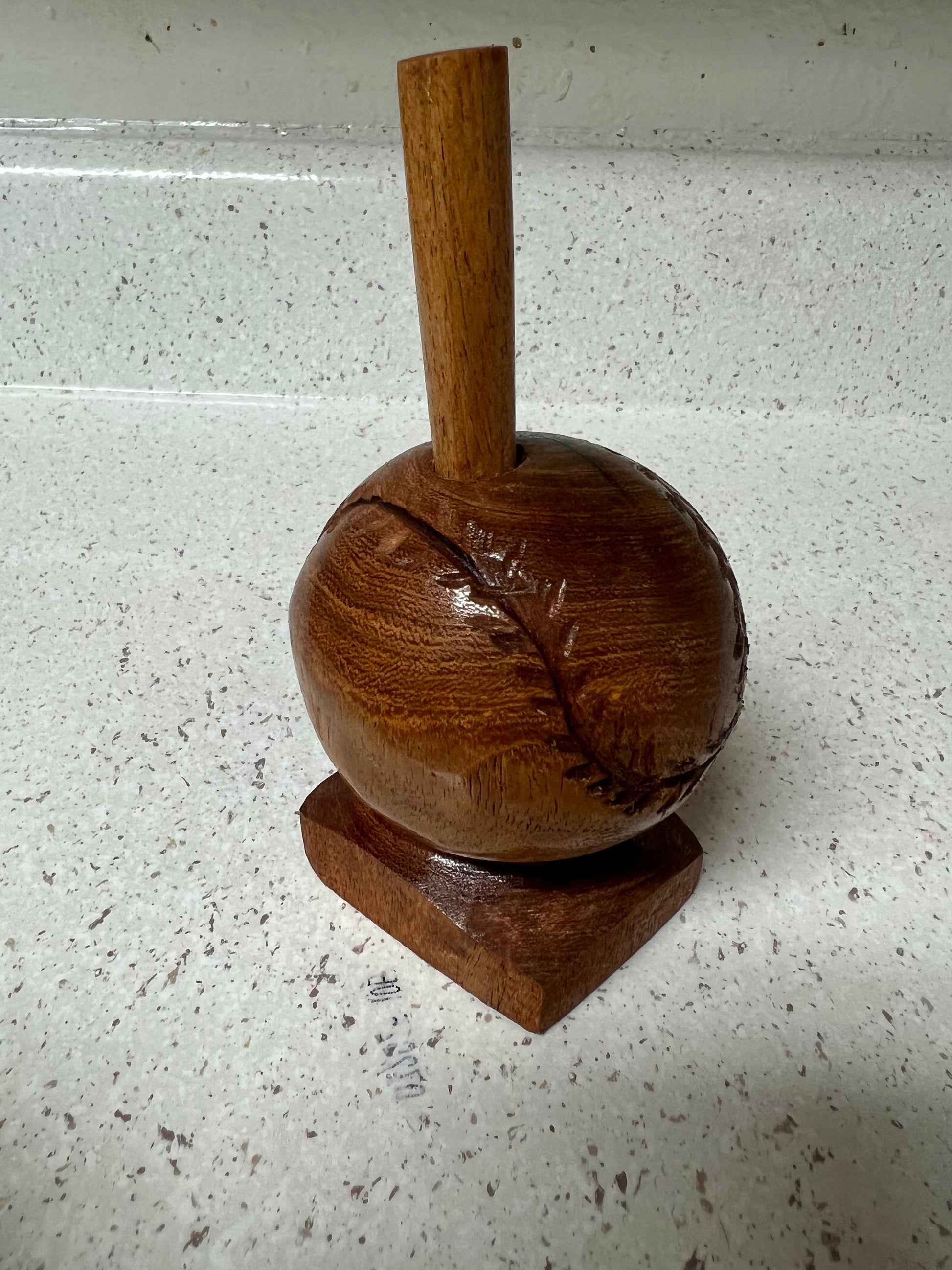 baseball shaped Peppermill grinder made of ironwood